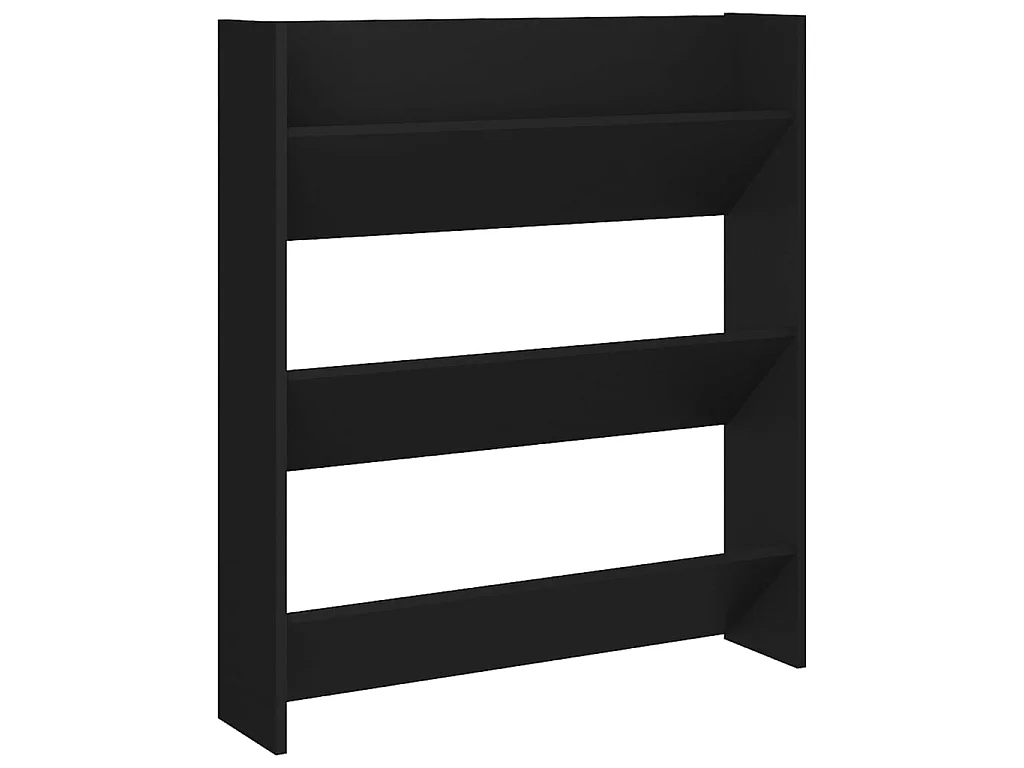 Zapatero de pared Aglomerado negro 80x18x90 cm