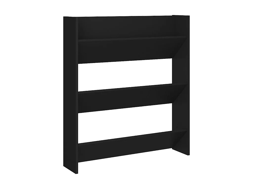 Armoire à chaussures murale Noir 80x18x90 cm Aggloméré