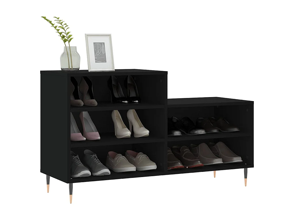 Armoire à chaussures Noir 102x36x60 cm Bois d'ingénierie