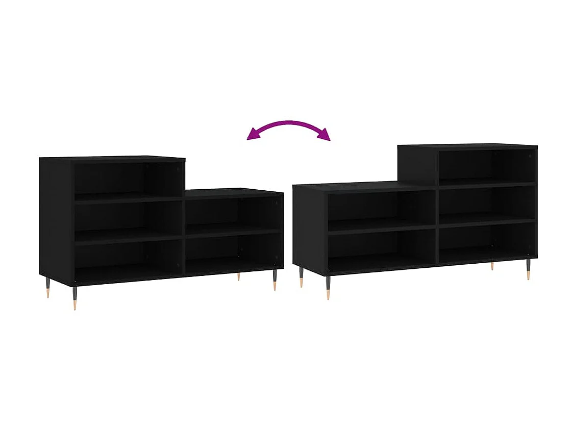 Armoire à chaussures Noir 102x36x60 cm Bois d'ingénierie