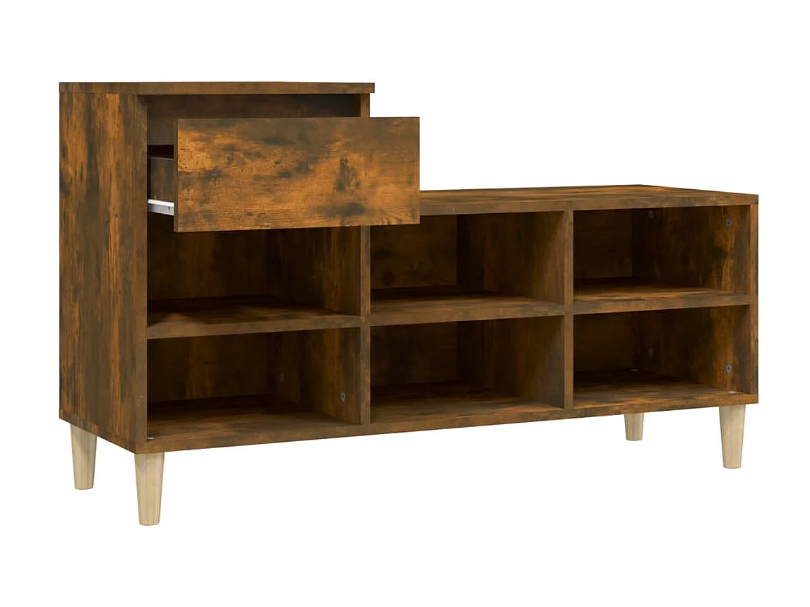 Schuhschrank Räuchereiche 102x36x60 cm Holzwerkstoff