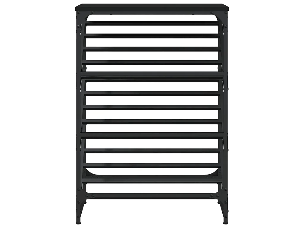 étagère à chaussures noir 60x30x85 cm bois d'ingénierie