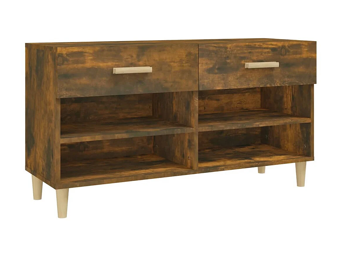 Meuble à chaussures Chêne fumé 102x35x55 cm Bois d'ingénierie