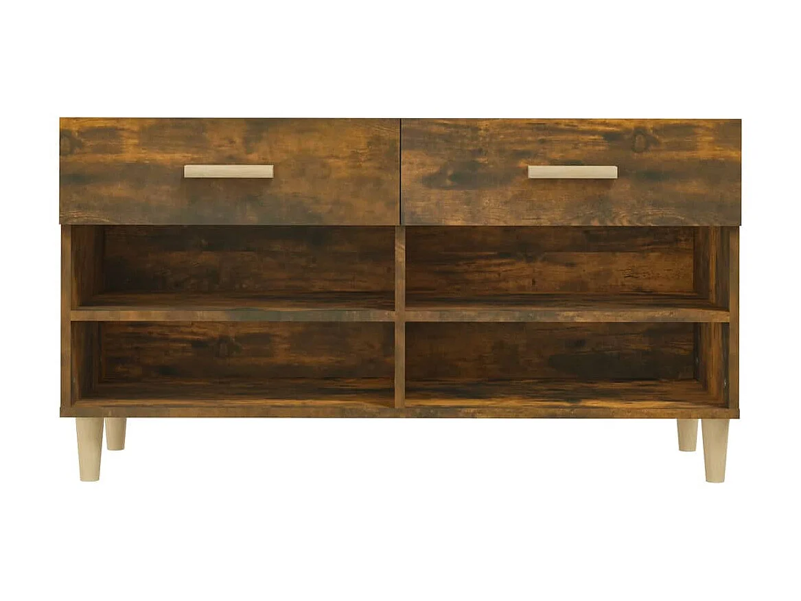 Meuble à chaussures Chêne fumé 102x35x55 cm Bois d'ingénierie