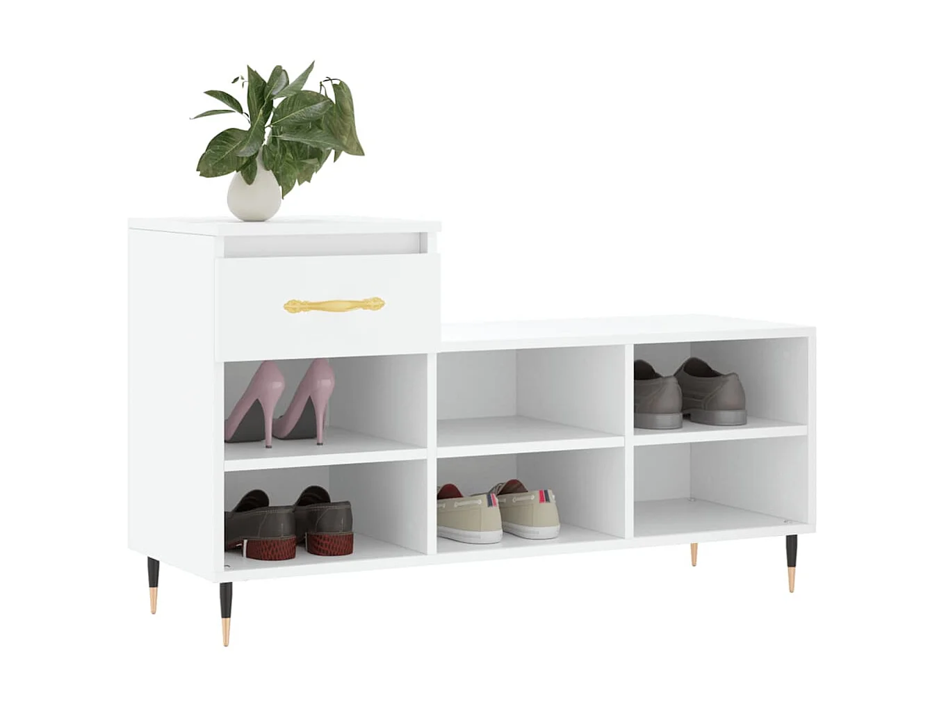 Zapatero Blanco 102x36x60 cm Madera contrachapada
