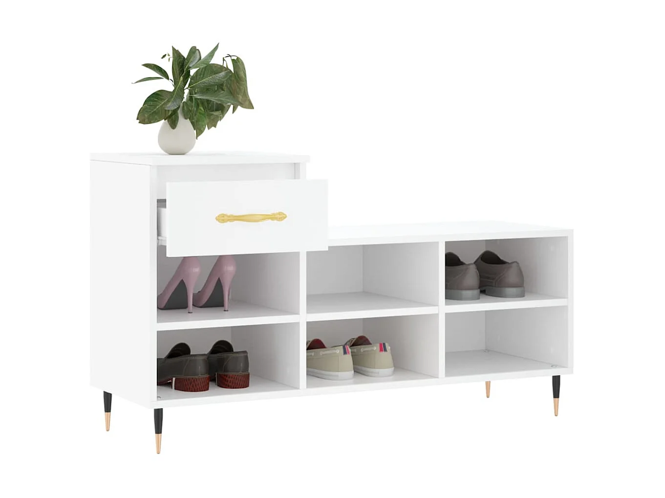 Zapatero Blanco 102x36x60 cm Madera contrachapada