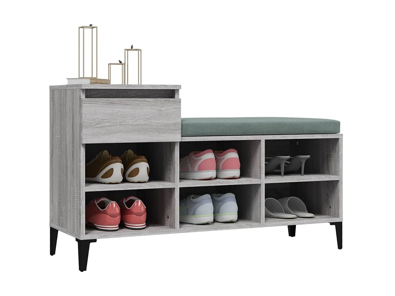 Armoire à chaussures Sonoma gris 102x36x60 cm Bois d'ingénierie