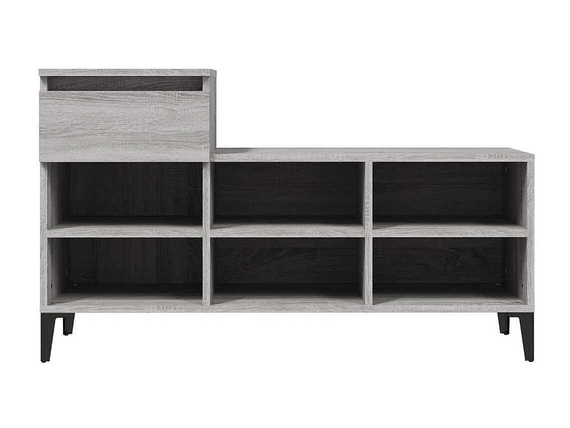 Armoire à chaussures Sonoma gris 102x36x60 cm Bois d'ingénierie