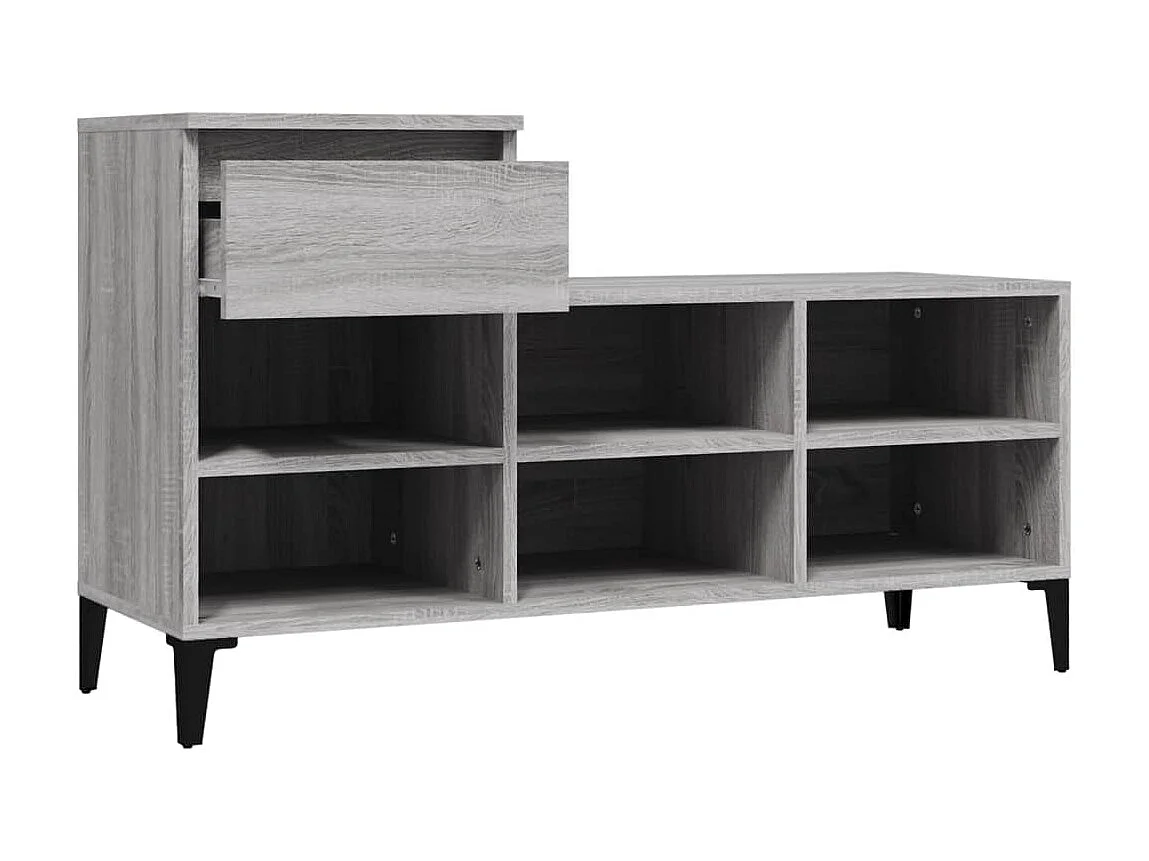 Armoire à chaussures Sonoma gris 102x36x60 cm Bois d'ingénierie