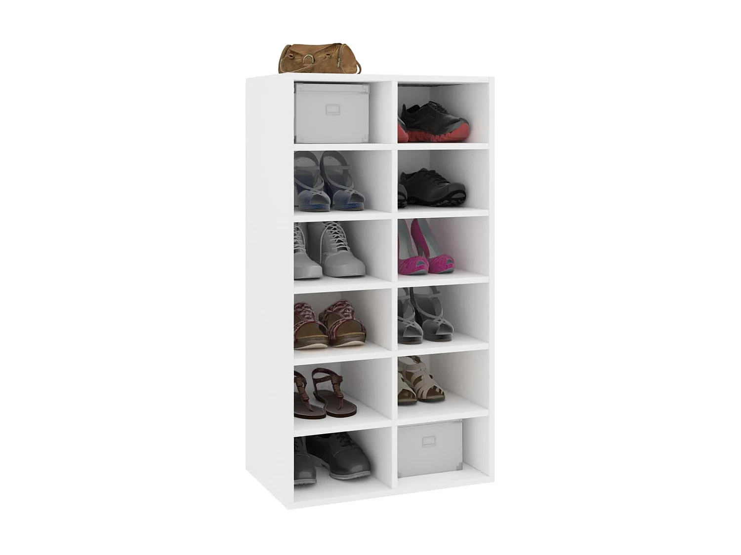 sapateira Branco 54x34x100,5 cm Madeira trabalhada