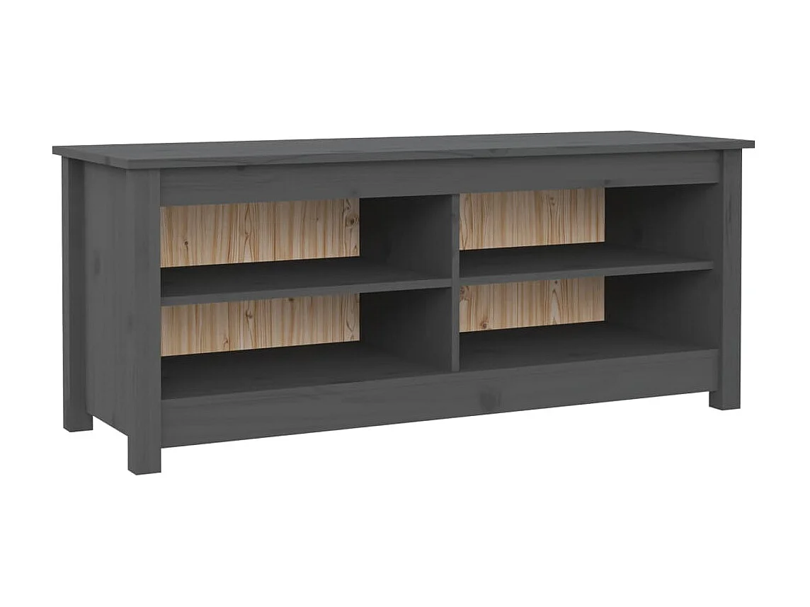 Banc à chaussures Gris 110x38x45,5 cm Bois de pin massif