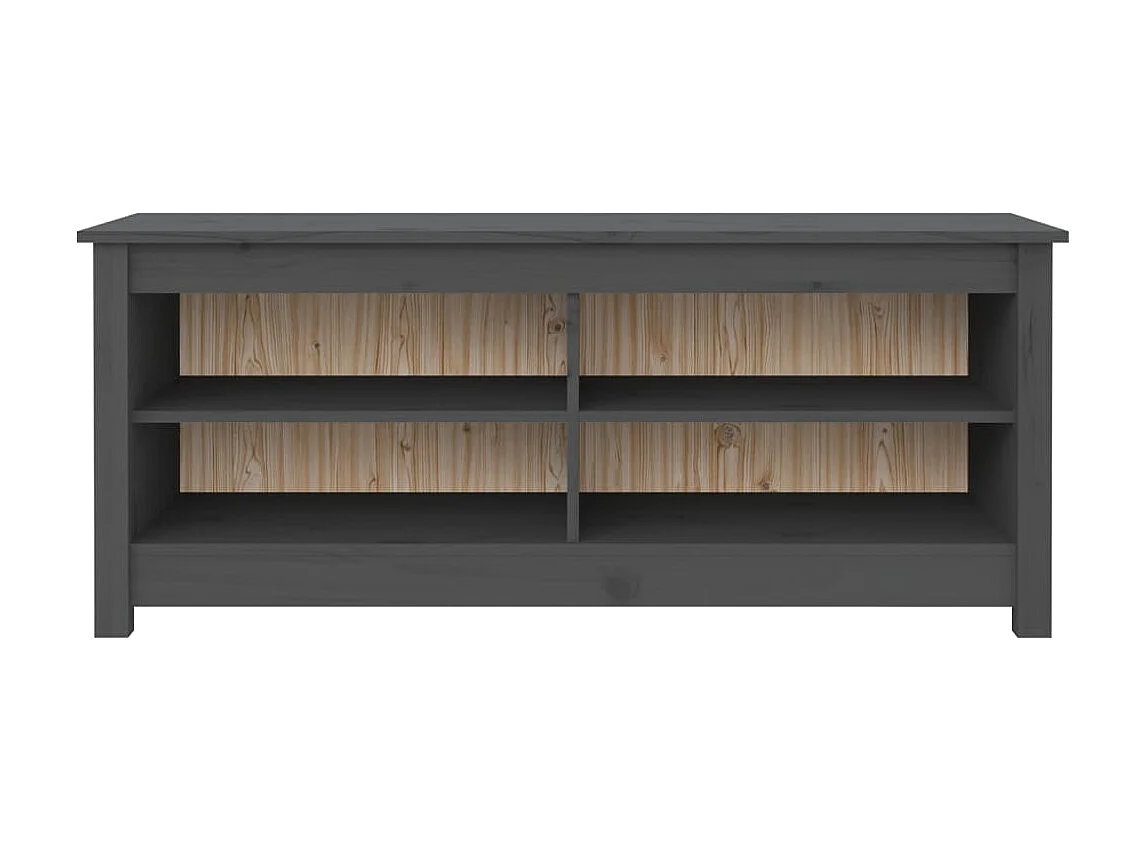 Banc à chaussures Gris 110x38x45,5 cm Bois de pin massif