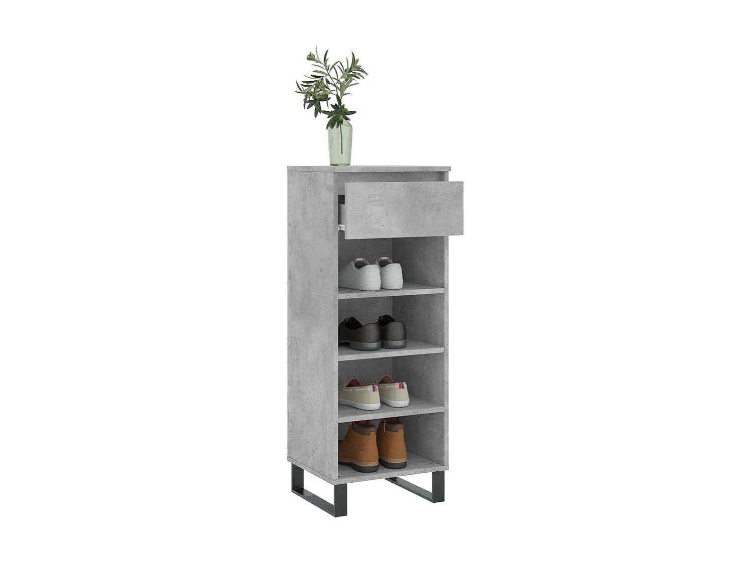 Armoire à chaussures Gris béton 40x36x105 cm Bois d'ingénierie