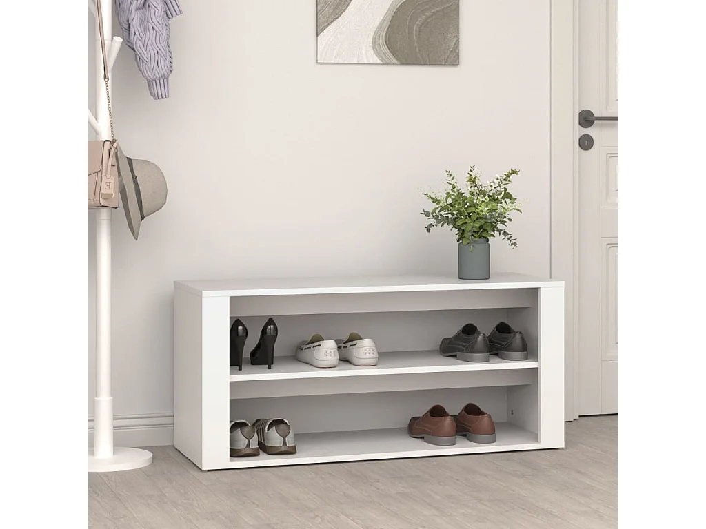 étagère à chaussures Blanc 100x35x45 cm Bois d'ingénierie