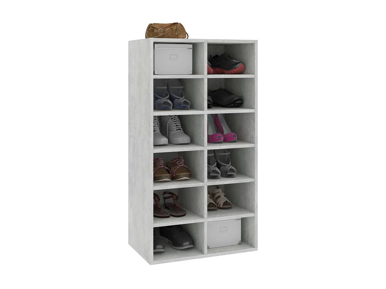 étagère à chaussures Gris béton 54x34x100,5 cm Bois ingénierie