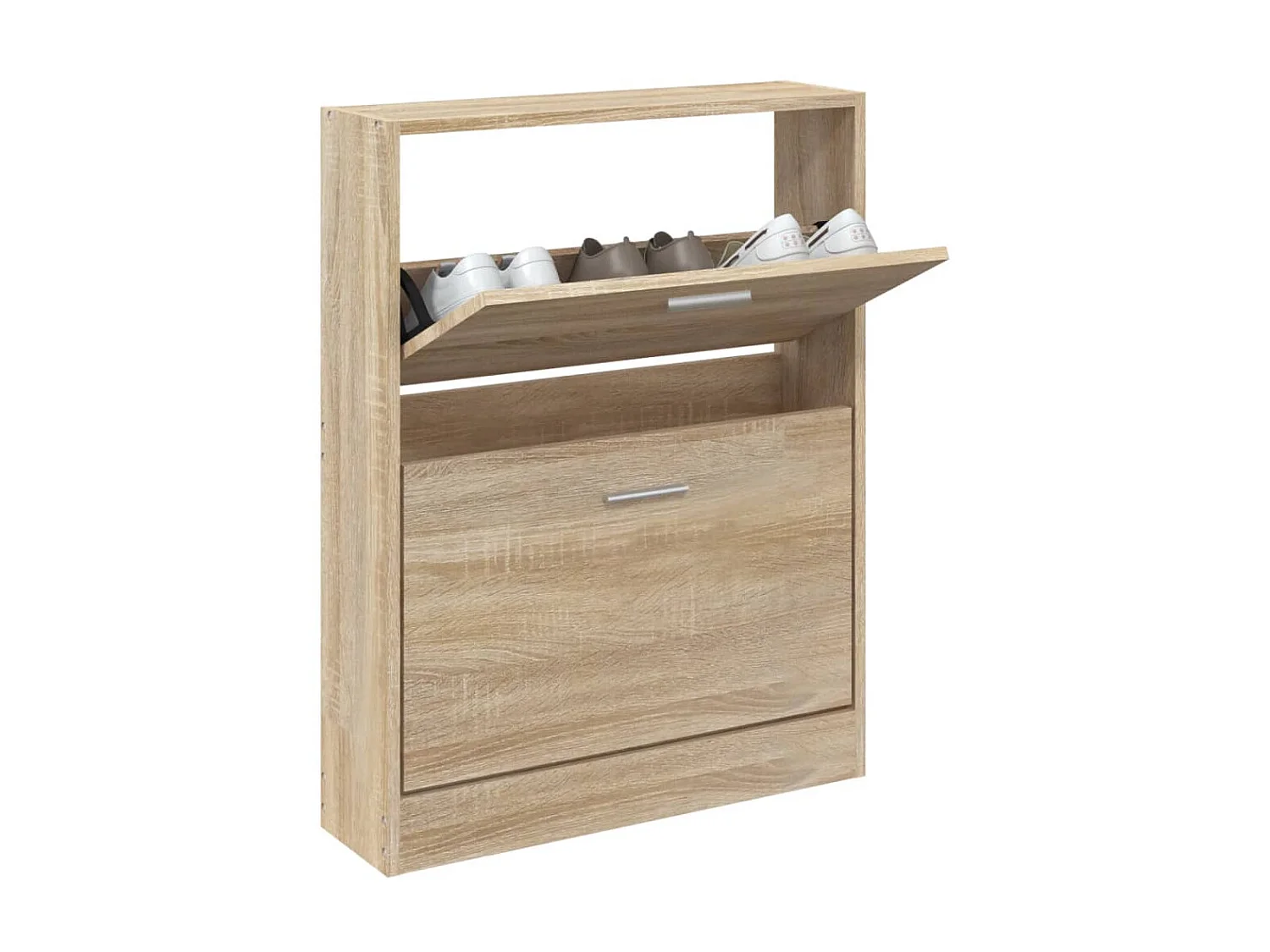 Schoenenkast Eiken 59x17x81 cm Bewerkt hout