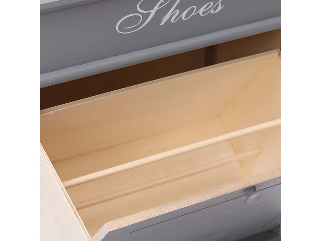 Armoire à chaussures Gris 50 x 28 x 58 cm Bois de Paulownia