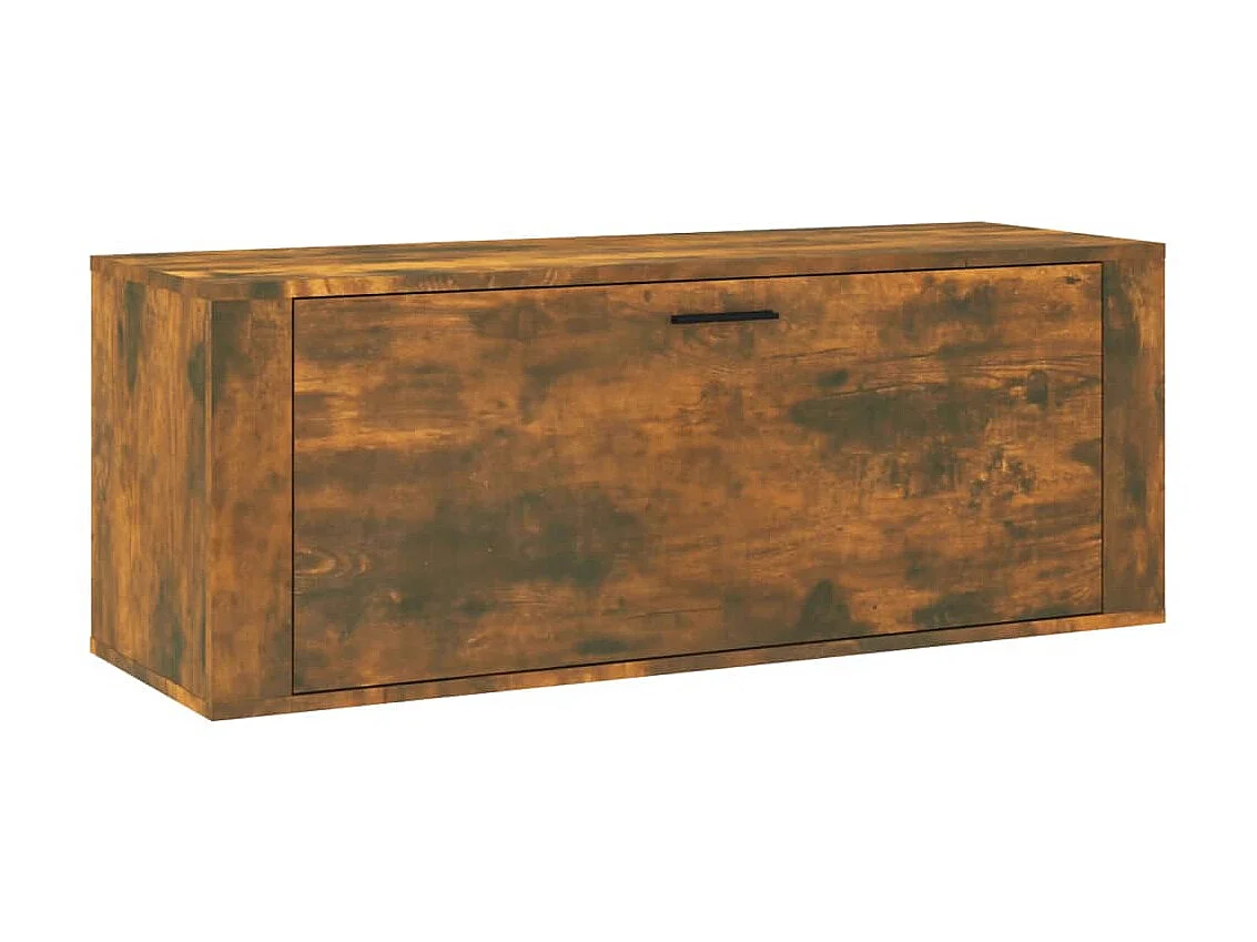 Scarpiera a parete Rovere affumicato 100x35x38 cm