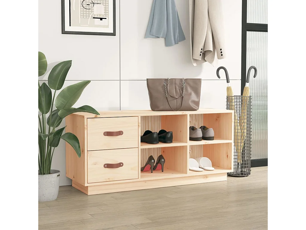 Banc à chaussures 100x34x45 cm Bois de pin massif