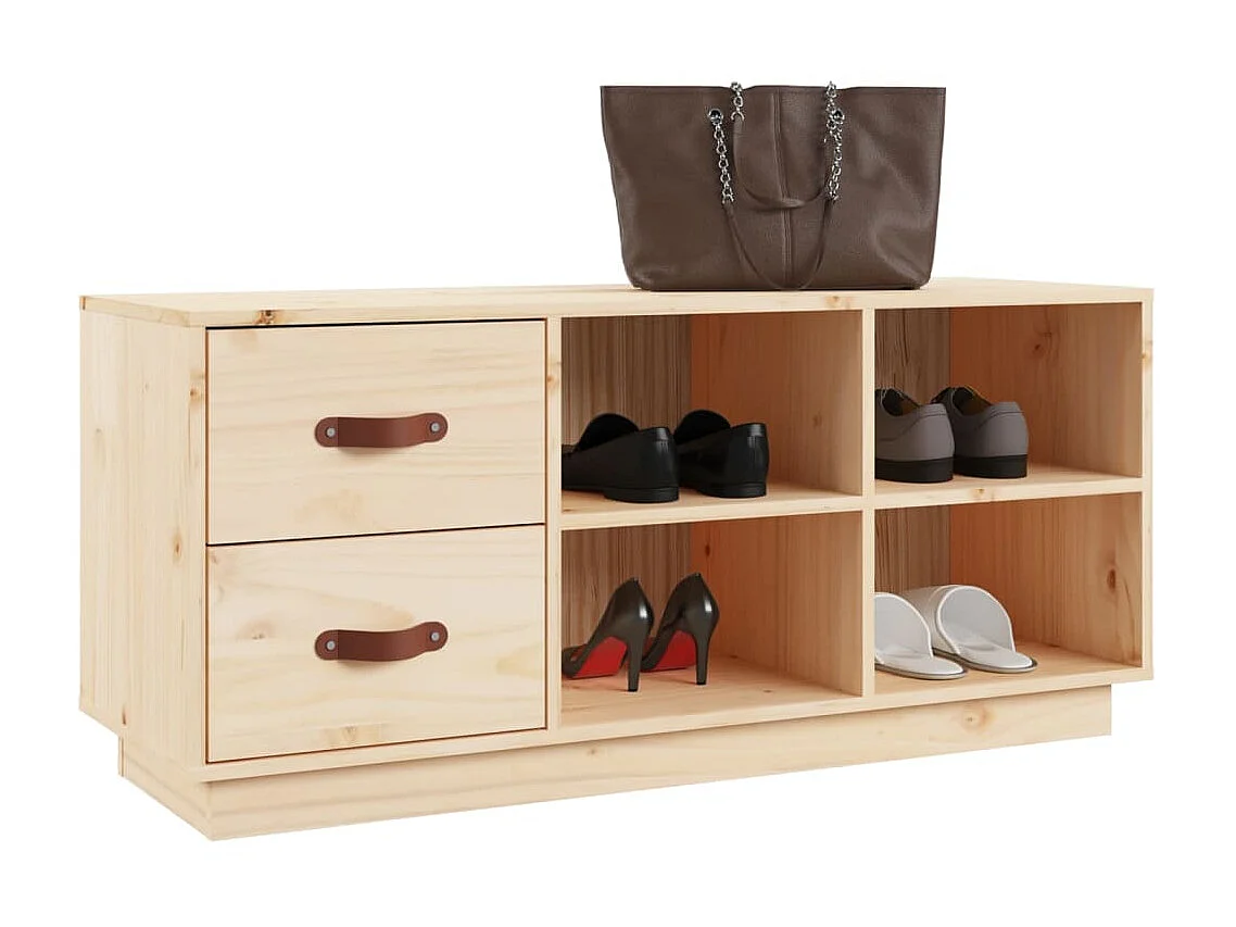 Schoenenbank 100x34x45 cm Massief grenenhout