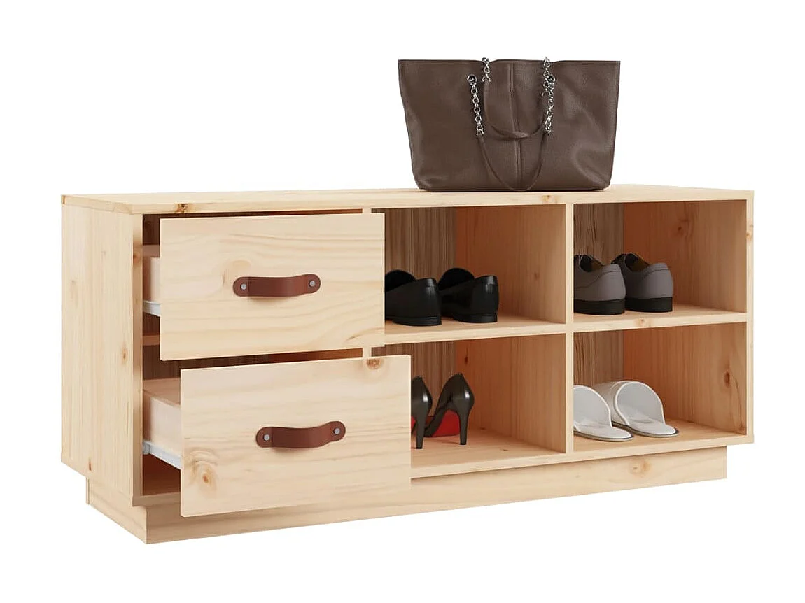 Schoenenbank 100x34x45 cm Massief grenenhout