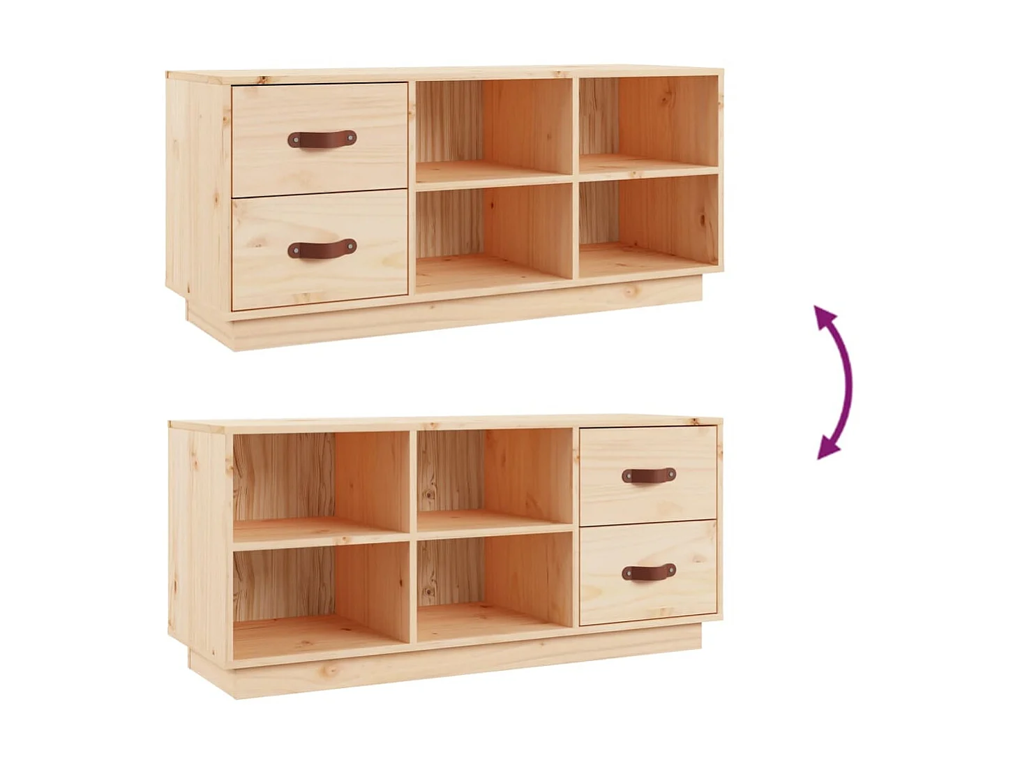 Schoenenbank 100x34x45 cm Massief grenenhout