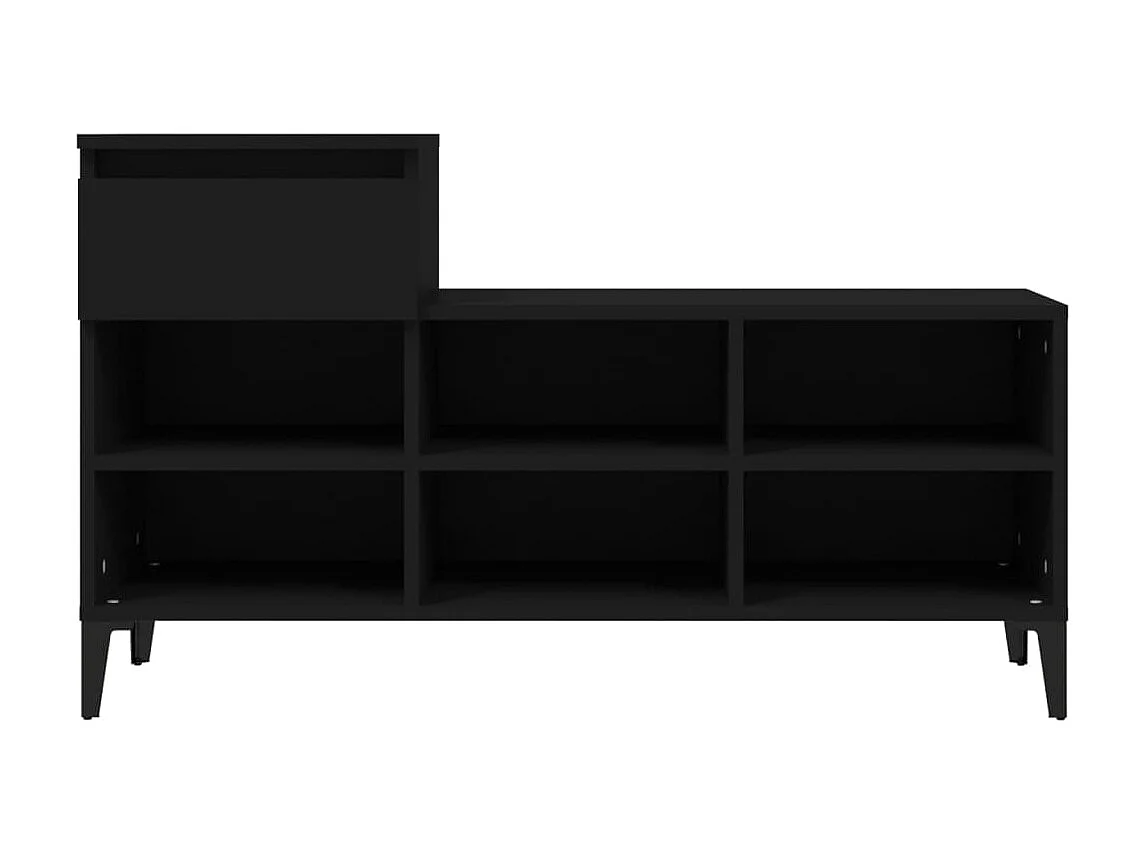 Zapatero Negro 102x36x60 cm Madera contrachapada