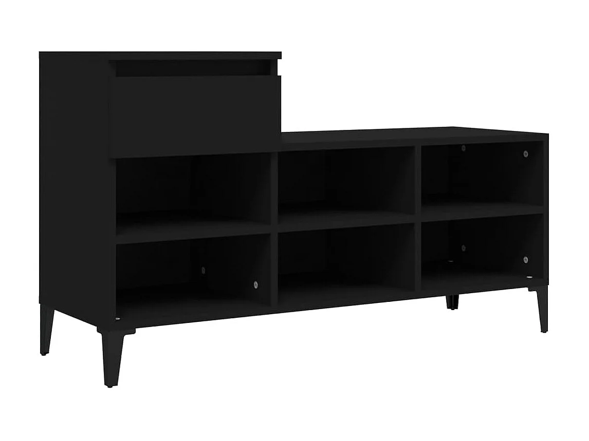 Schoenenkast Zwart 102x36x60 cm Bewerkt hout