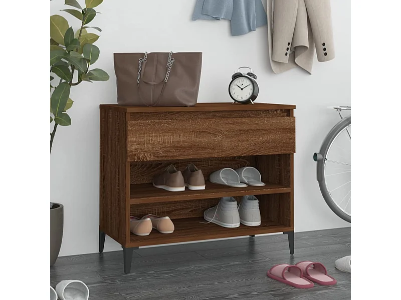 Scarpiera Rovere affumicato 70x36x60 cm MDF