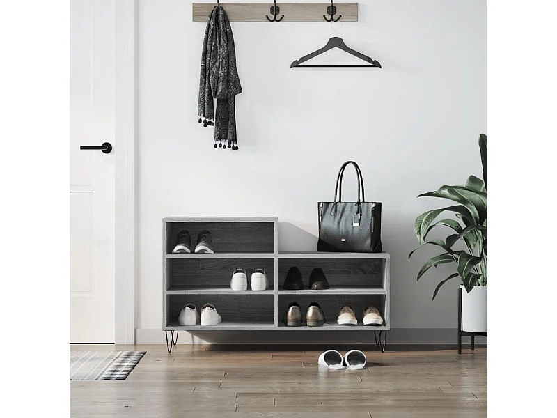 Scarpiera Sonoma grigia 102x36x60 cm MDF