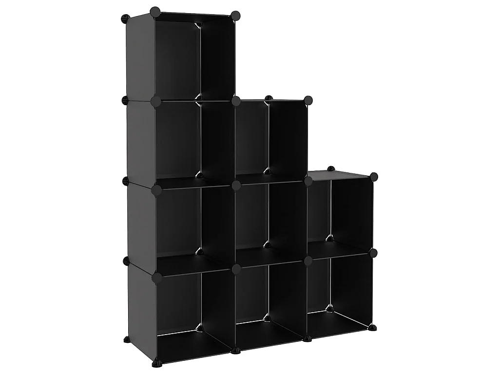 Opbergblokjes 9 stuks Zwart PP