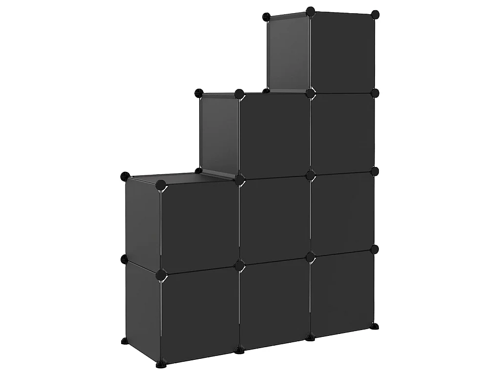 Opbergblokjes 9 stuks Zwart PP