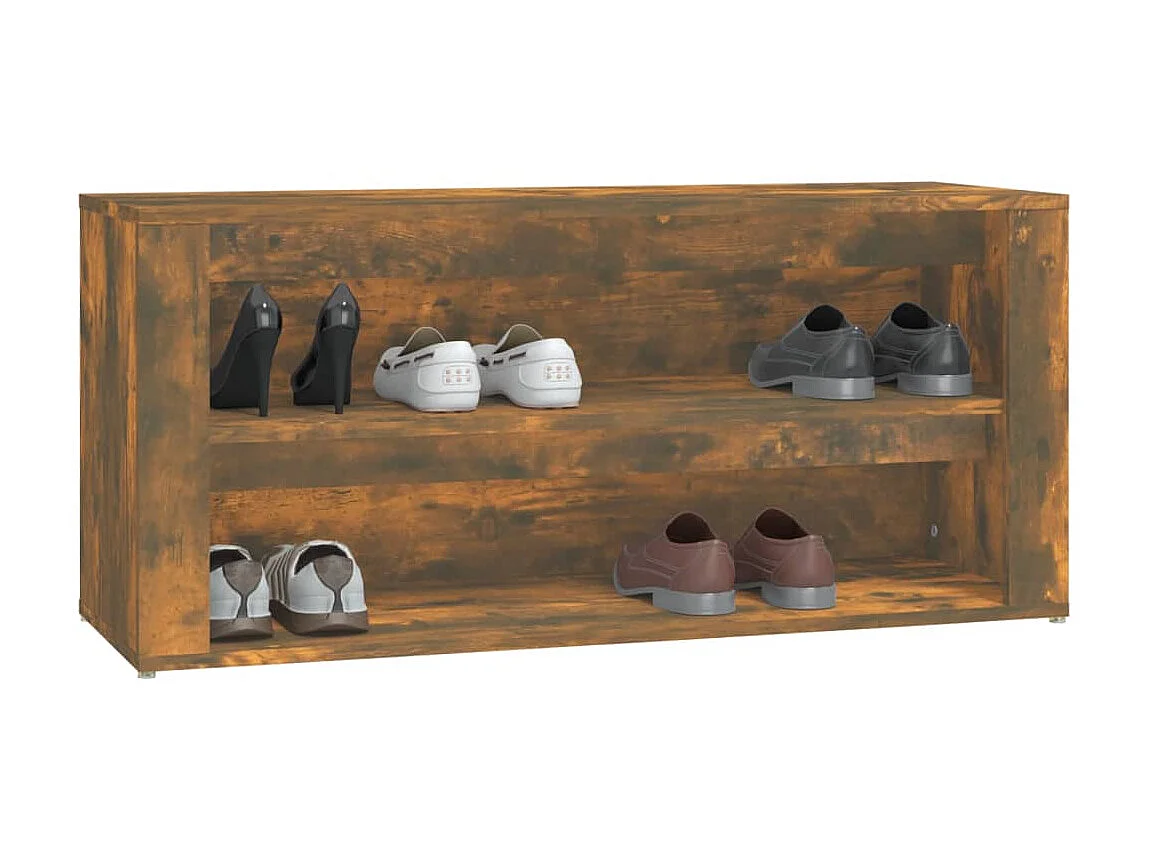 étagère à chaussures Chêne fumé 100x35x45 cm Bois d'ingénierie