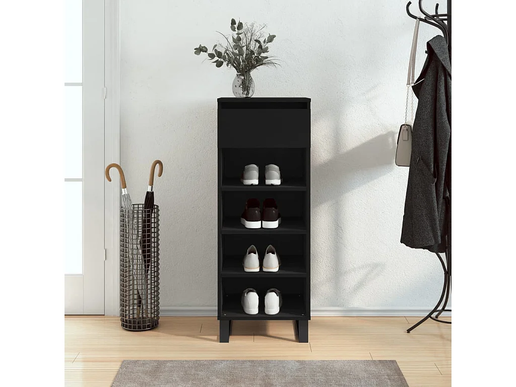 Armoire à chaussures Noir 40x36x105 cm Bois d'ingénierie