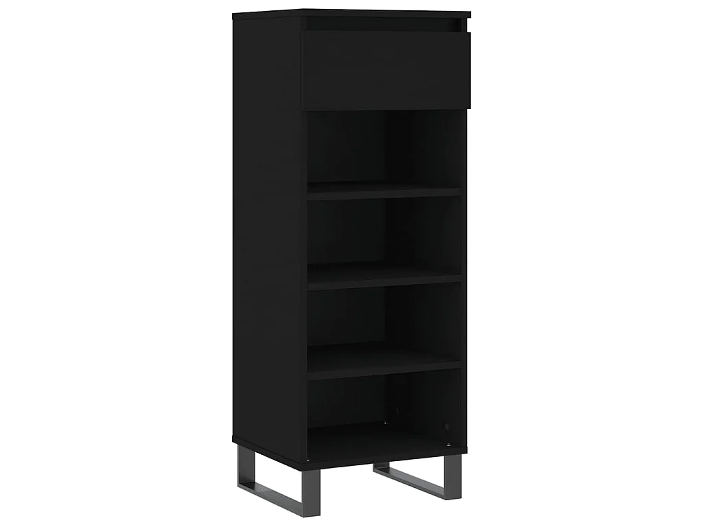 Schoenenkast Zwart 40x36x105 cm Bewerkt hout