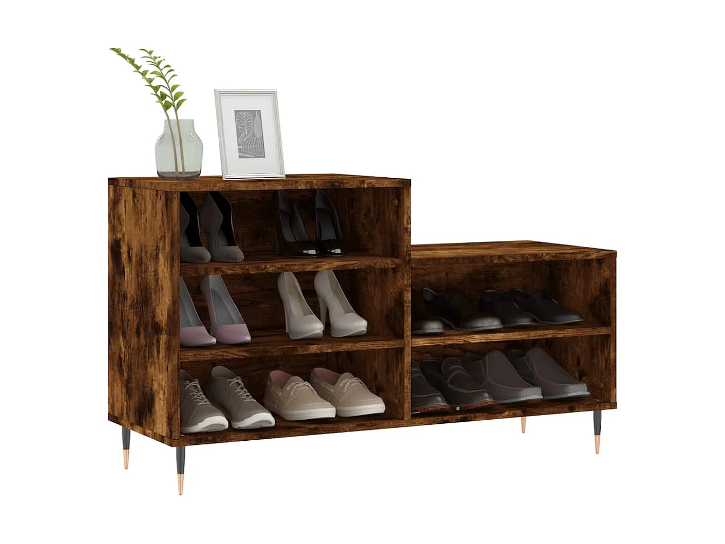 Armoire à chaussures Chêne fumé 102x36x60 cm Bois d'ingénierie