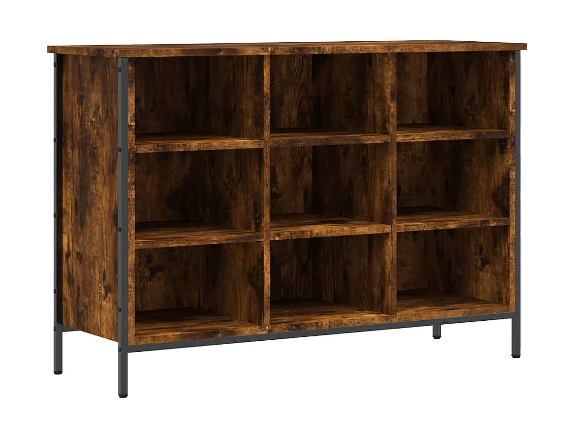 Armoire à chaussures chêne fumé 100x35x70 cm bois d'ingénierie