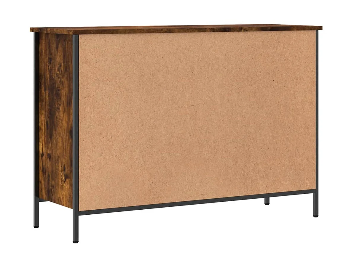 Gerookt eiken schoenenkast 100x35x70 cm samengesteld hout