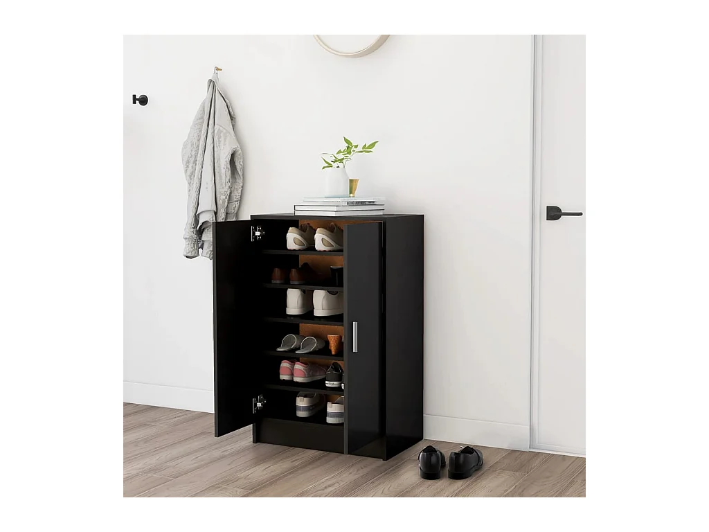 Schoenenkast Zwart 60x35x92 cm Spaanplaat