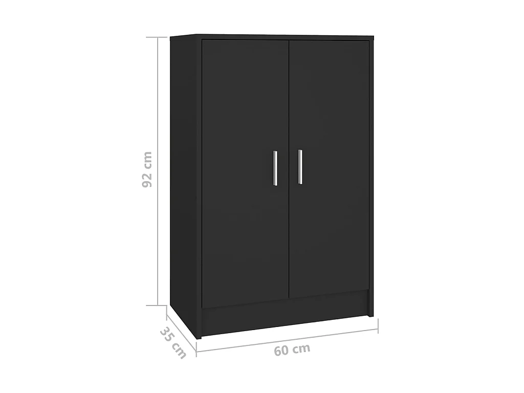 Schoenenkast Zwart 60x35x92 cm Spaanplaat