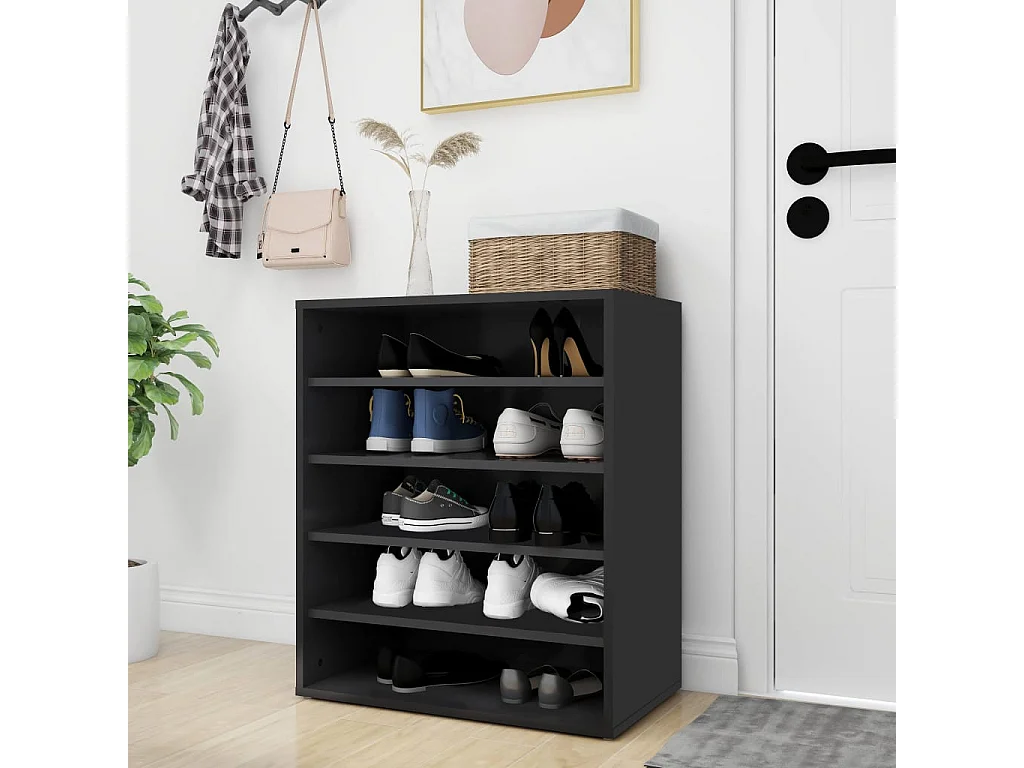 Armoire à chaussures Noir 60x35x70 cm Aggloméré