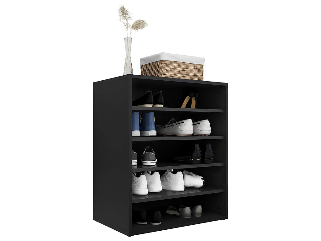 Armoire à chaussures Noir 60x35x70 cm Aggloméré