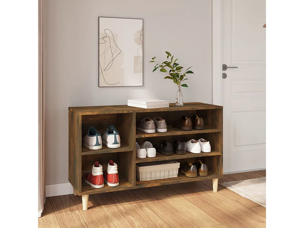 Zapatero Roble ahumado 102x36x60 cm Madera contrachapada