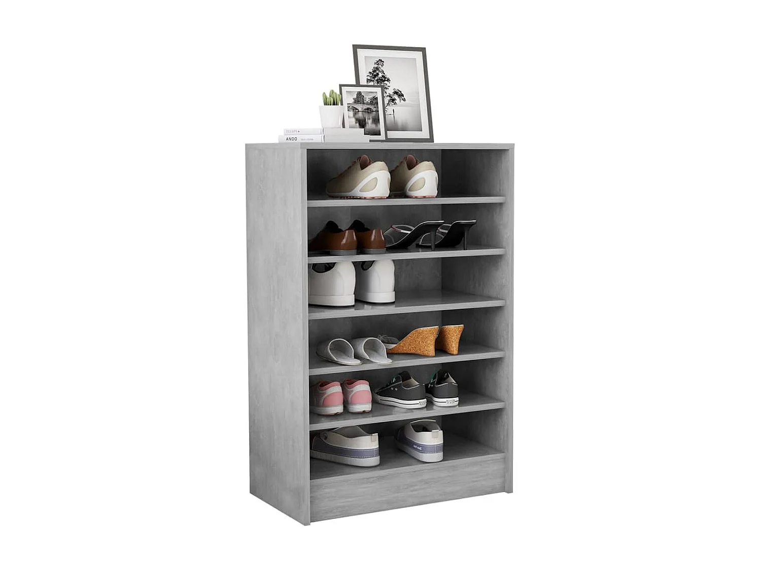 Armoire à chaussures Gris béton 60x35x92 cm Aggloméré