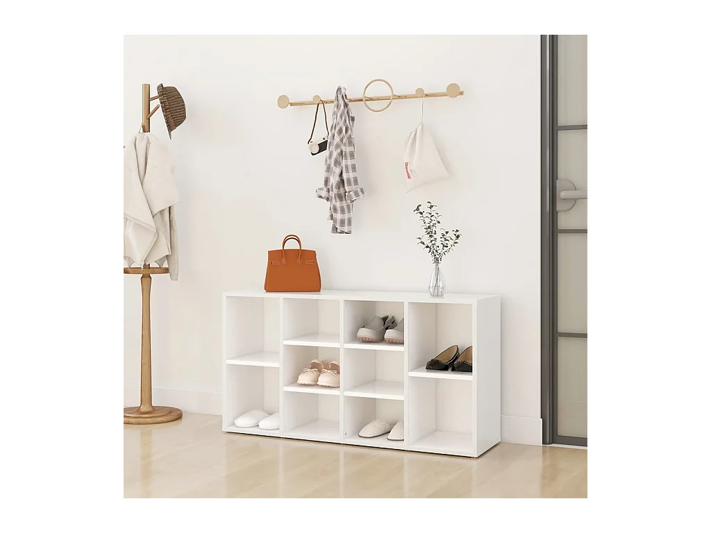 Banco para sapatos Branco 103x30x54,5 cm Aglomerado