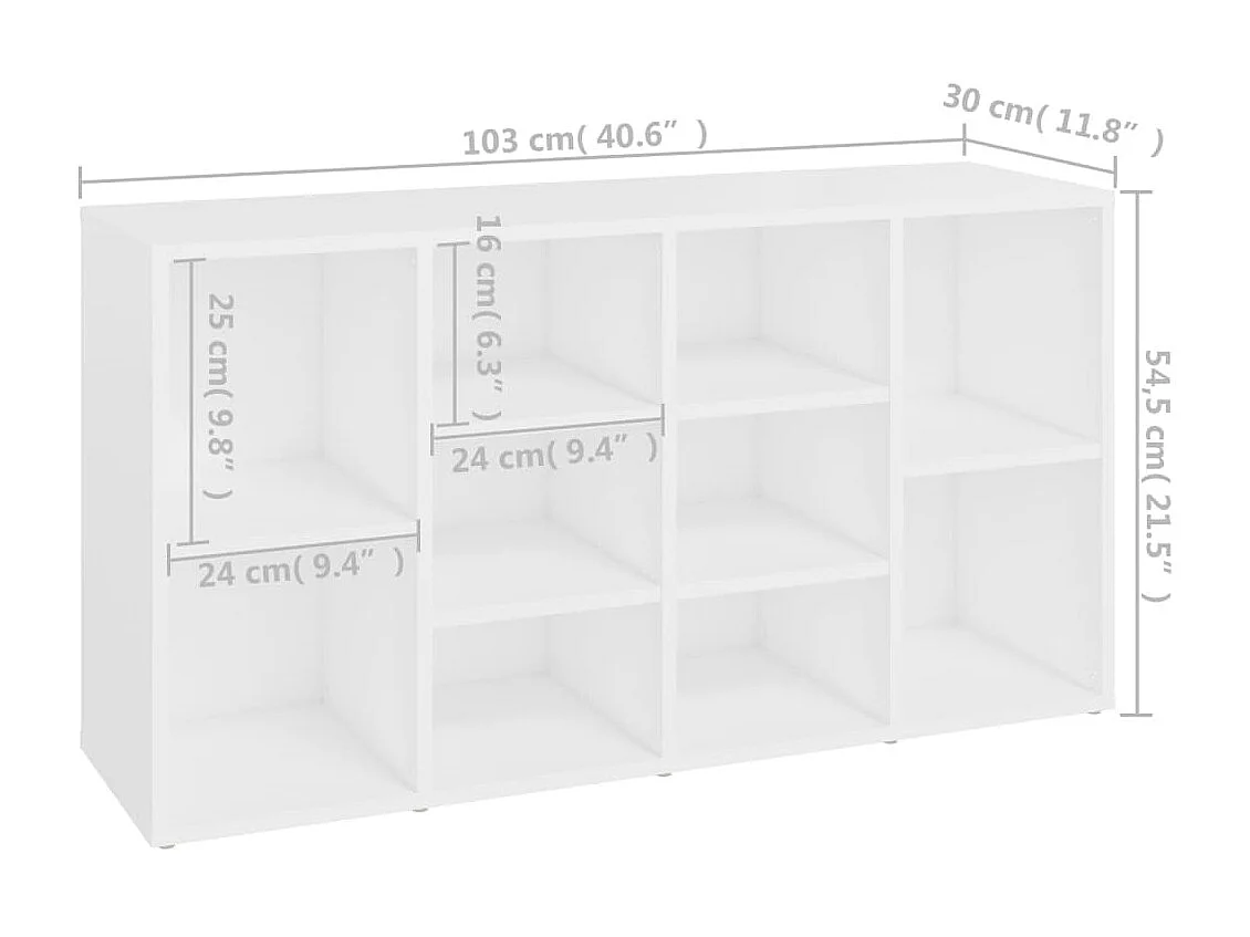 Banc à chaussures Blanc 103x30x54,5 cm Aggloméré