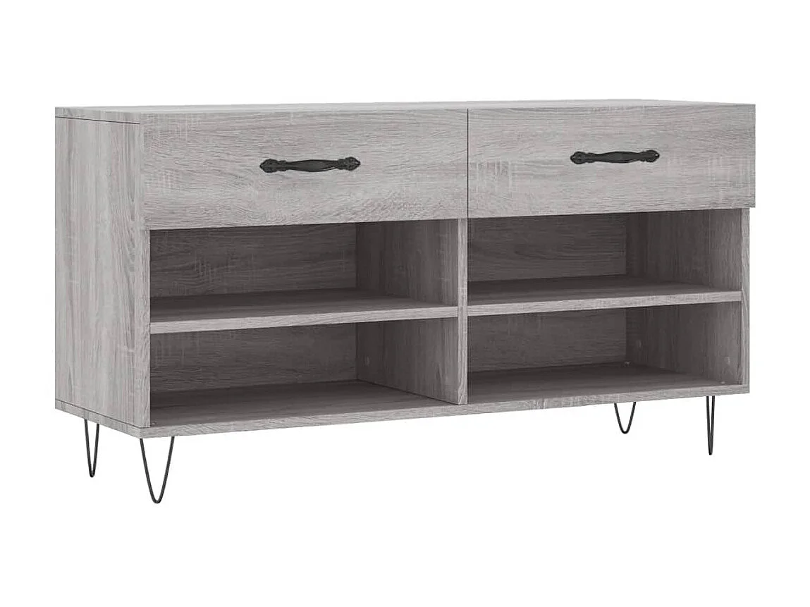 Banc à chaussures sonoma gris 102x35x55 cm bois d'ingénierie