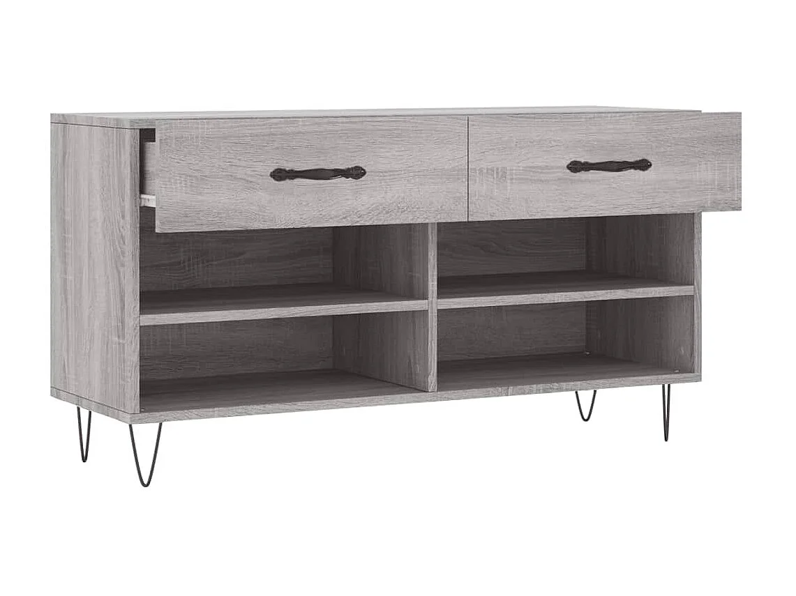 Banc à chaussures sonoma gris 102x35x55 cm bois d'ingénierie