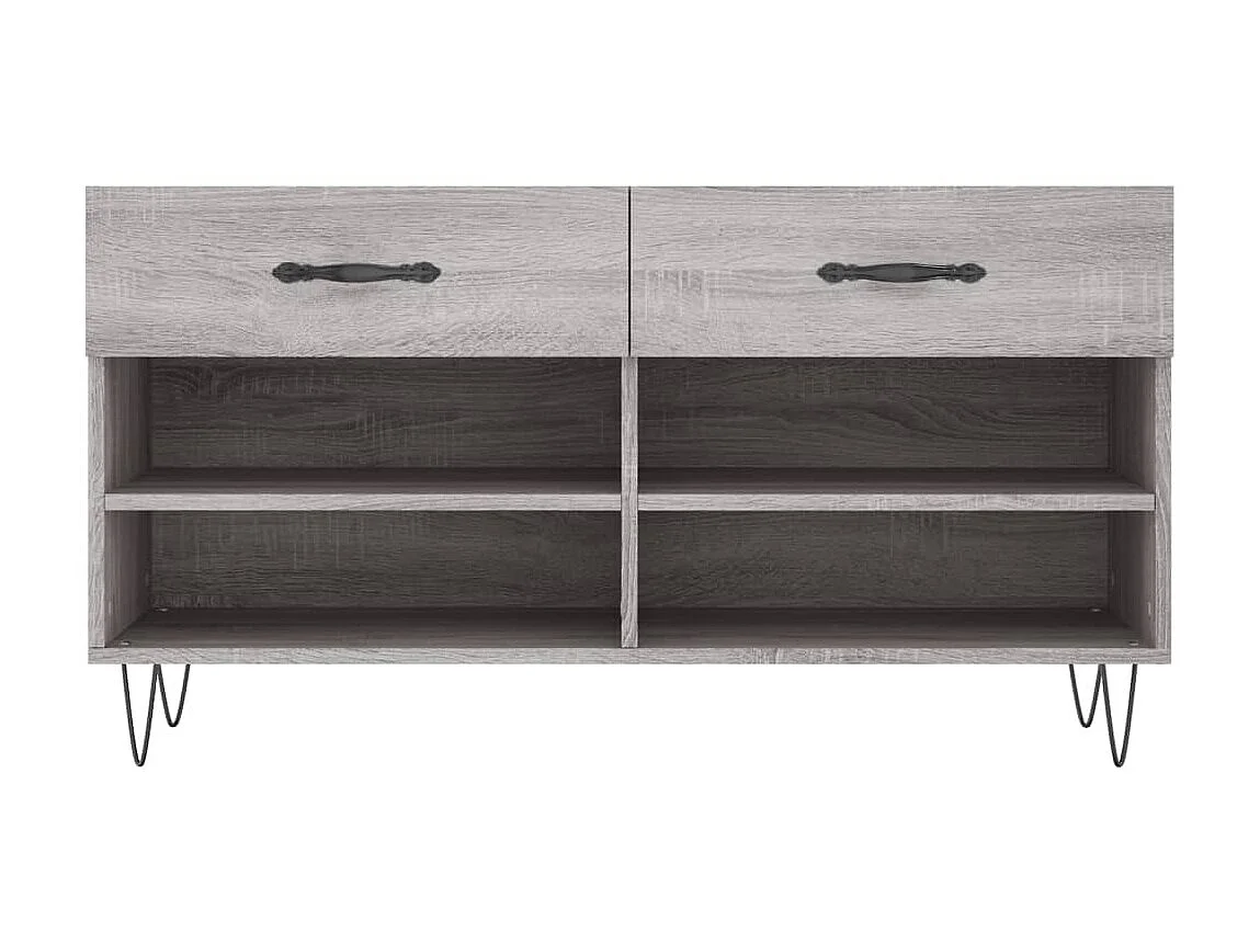 Banc à chaussures sonoma gris 102x35x55 cm bois d'ingénierie