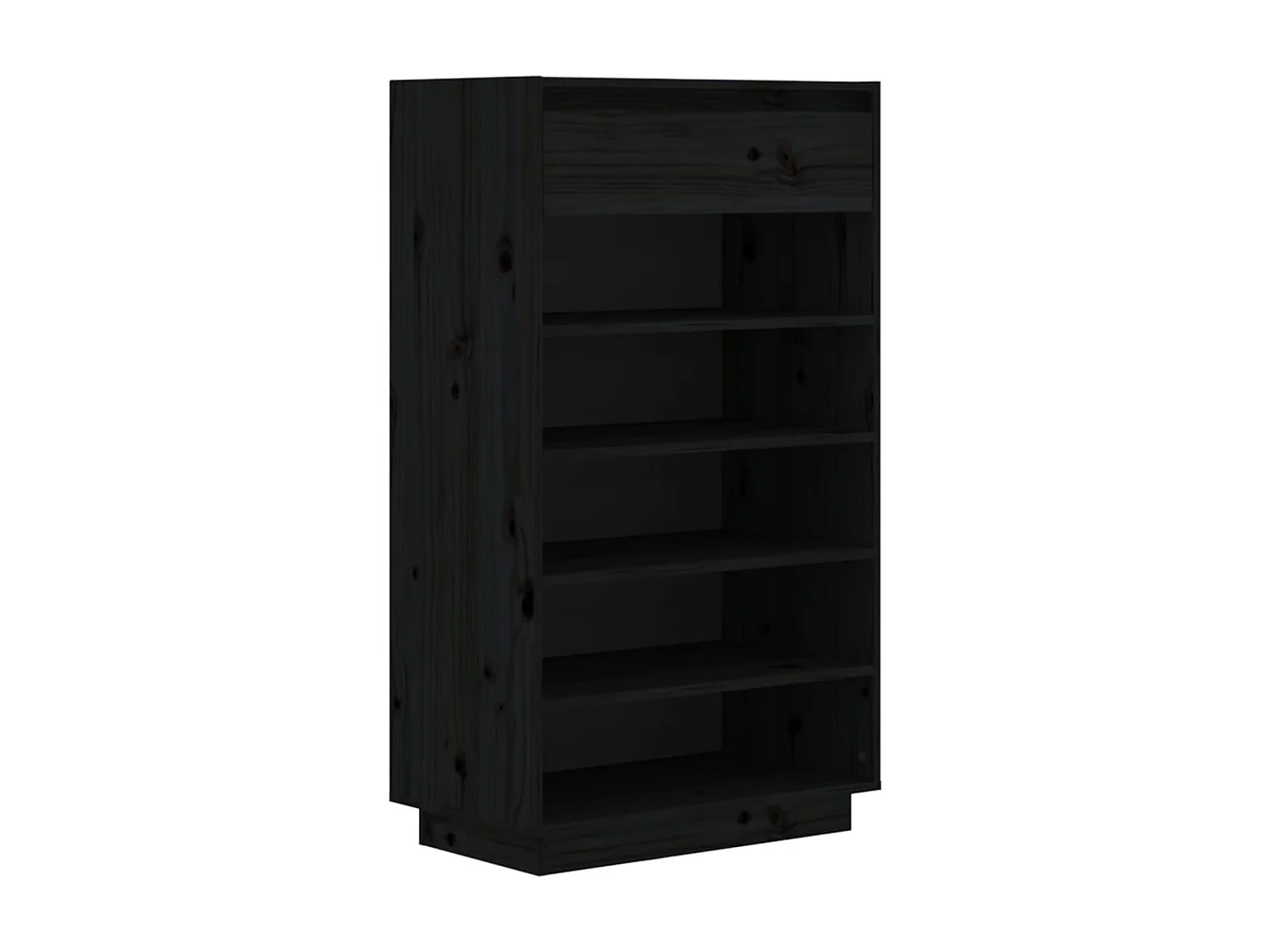 Sapateira Preto 60x34x105 cm Madeira maciça de pinho